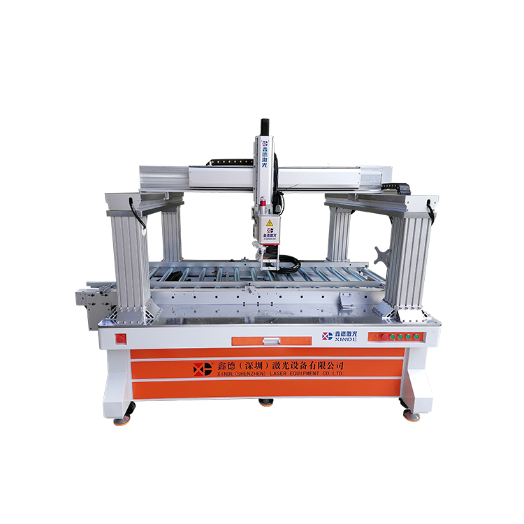 Xin De laser gantry through laser welding machine, leading water double speed chain production